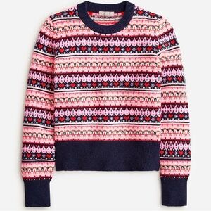 J.Crew shrunken fair isle crewneck sweater
